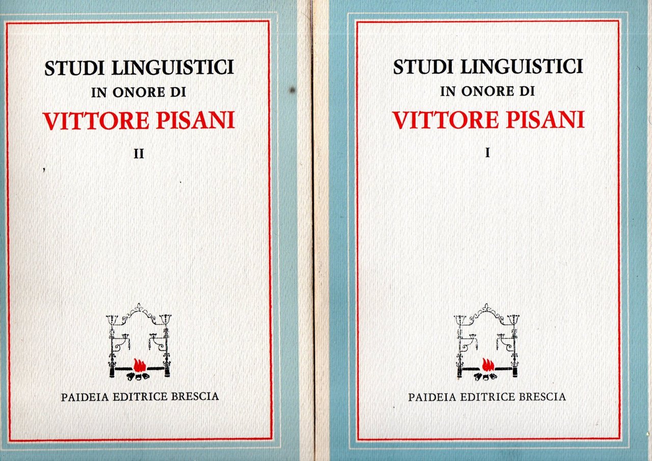 Studi linguistici in onore di Vittore Pisani (2 vol.) | Immagine principale