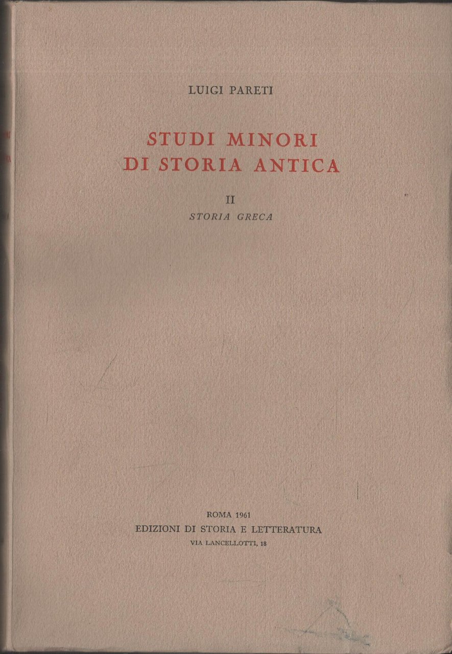 Studi Minori di Storia Antica. 2: storia greca
