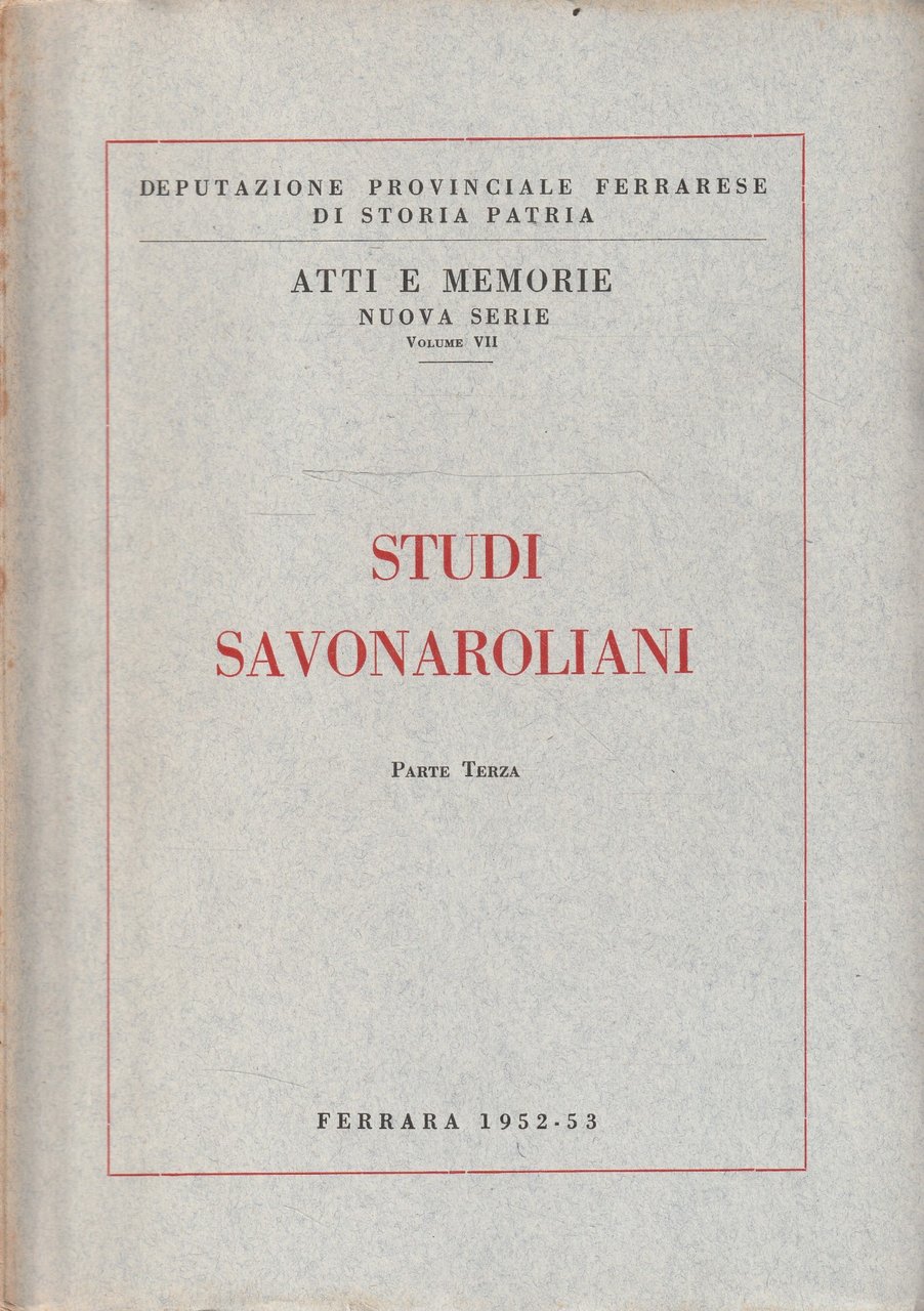 Studi savonaroliani Parte 3