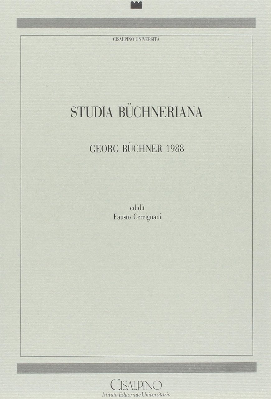 Studia büchneriana. Georg Büchner 1988 | Immagine principale