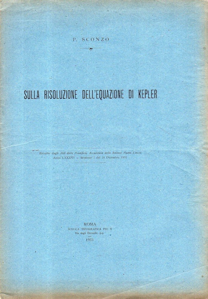 Sulla risoluzione dell'equazione di Kepler