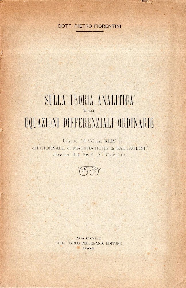 Sulla teoria analitica delle equazioni differenziali ordinarie