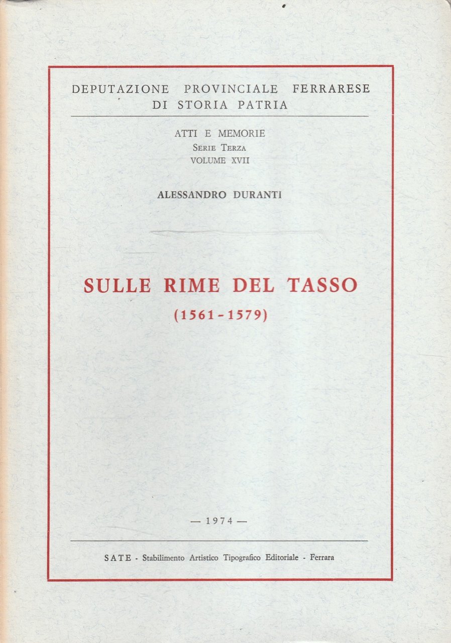 Sulle rime del Tasso (1561-1579)