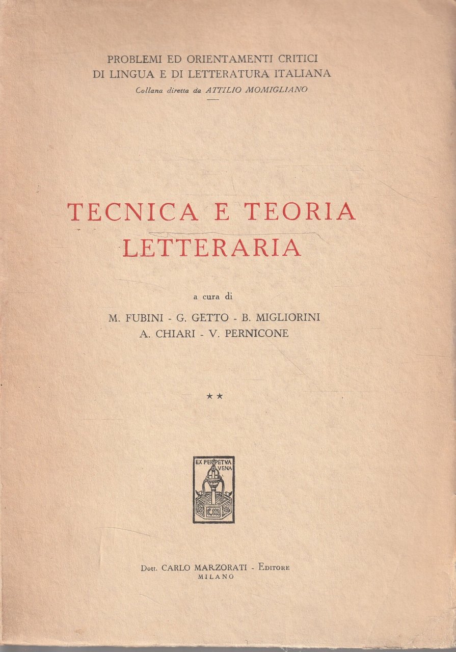 Tecnica e teoria letteraria