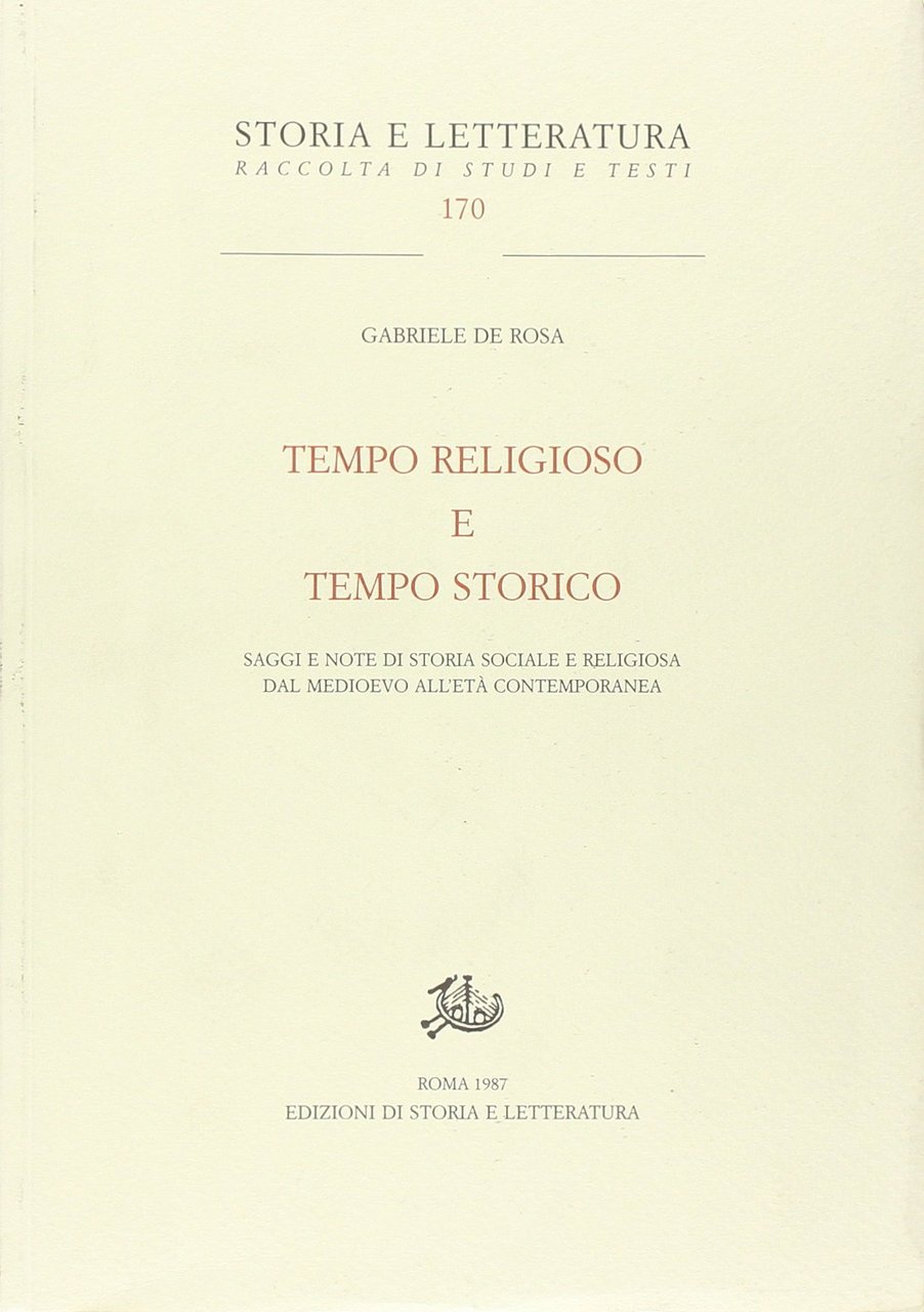 Tempo religioso e tempo storico. Saggi e note di storia … | Immagine principale