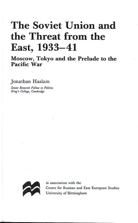 The Soviet Union and the Threat from the East 1933-41: …