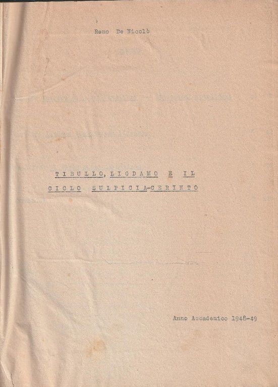 Tibullo, Ligdamo e il ciclo Sulpicia-Cerinto