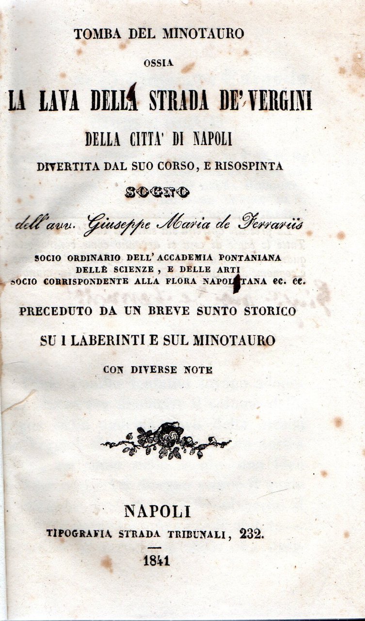 Tomba del Minotauro ossia La lava della Strada de' Vergini … | Immagine principale