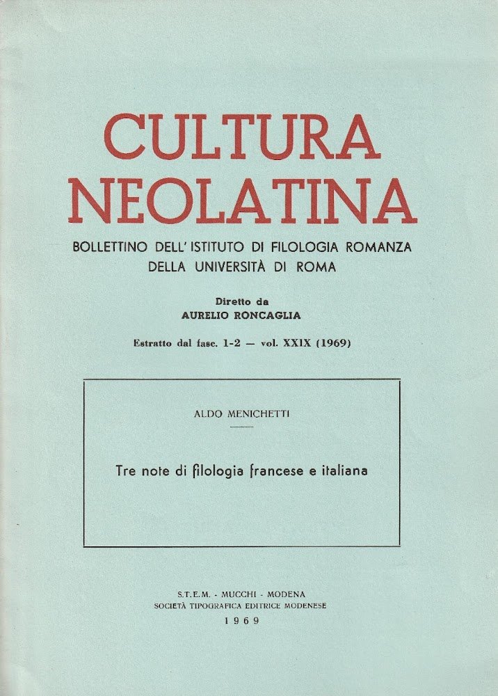 Tre note di filologia francese e italiana
