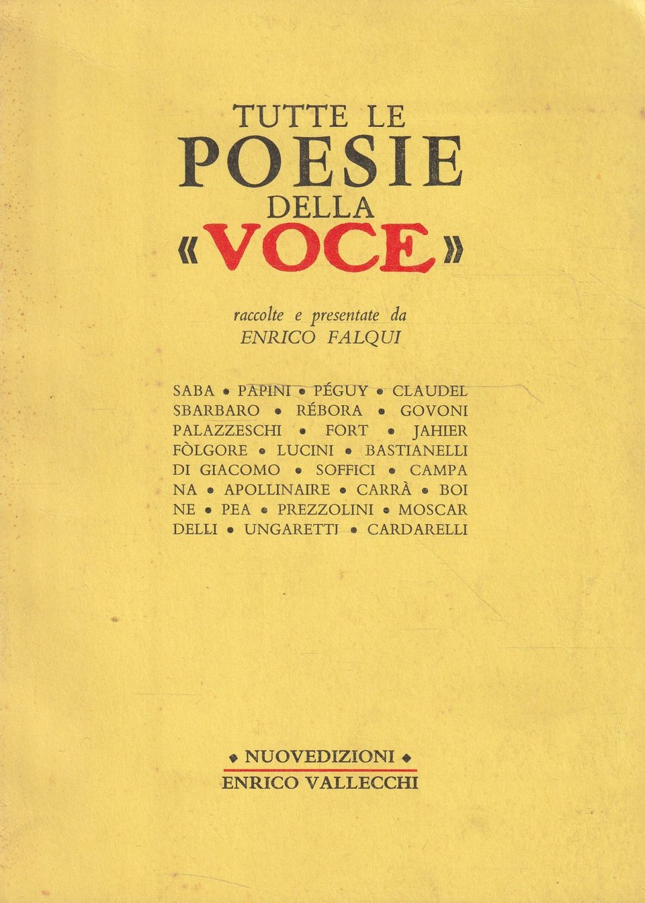 Tutte le poesie della "Voce"