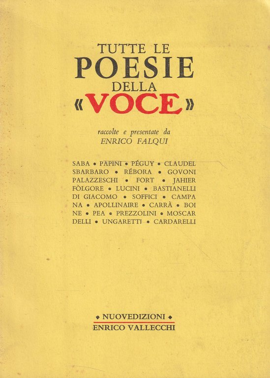 Tutte le poesie della "Voce"