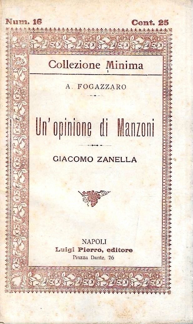 Un'opinione di Manzoni - Giacomo Zanella | Immagine principale