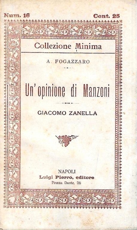 Un'opinione di Manzoni - Giacomo Zanella