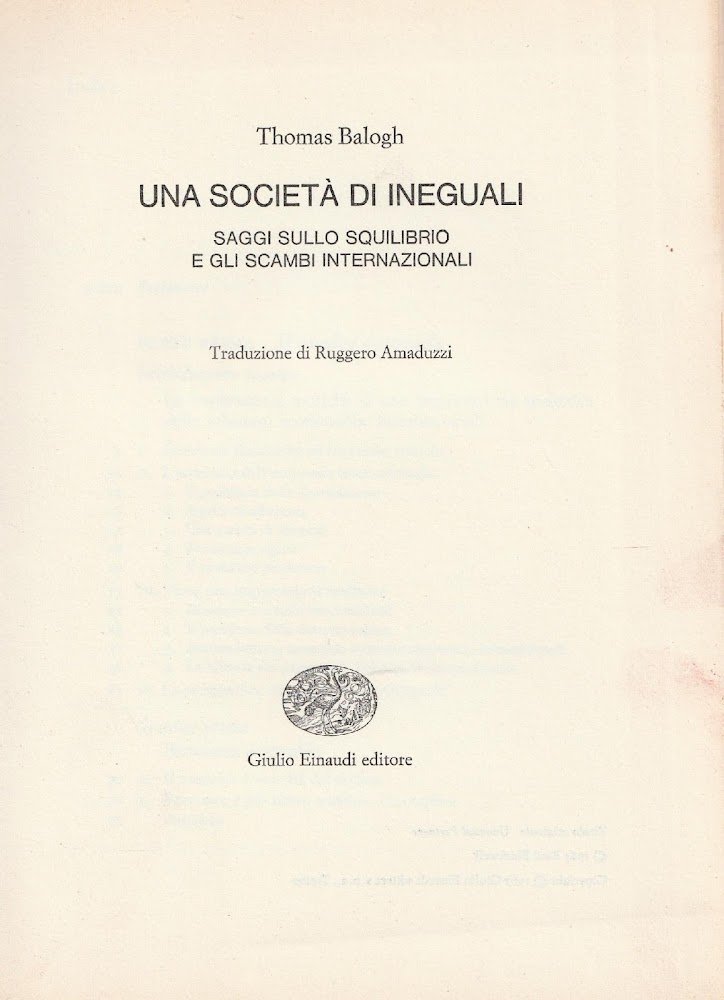 Una società di ineguali: saggi sullo squilibrio e gli scambi …
