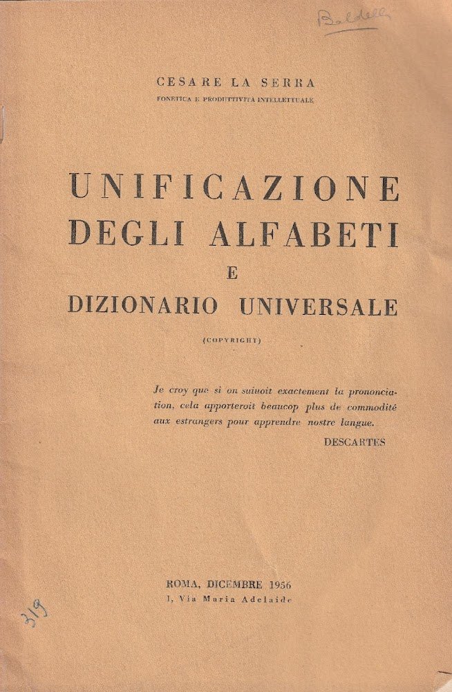 Unificazione degli alfabeti e dizionario universale