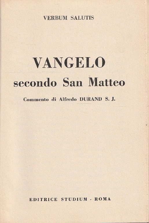 Vangelo secondo San Matteo