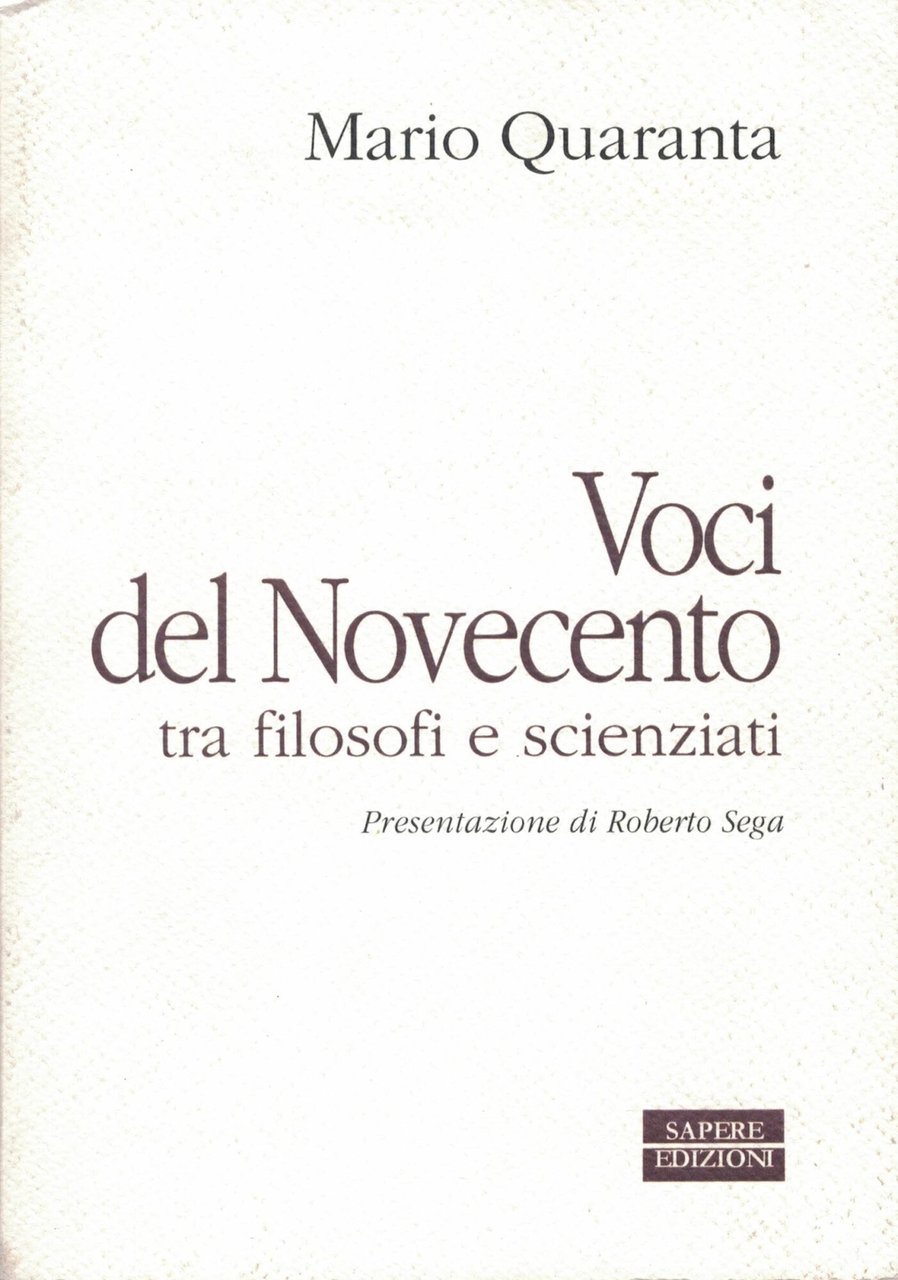 Voci del Novecento : schedario di opere e pensatori | Immagine principale