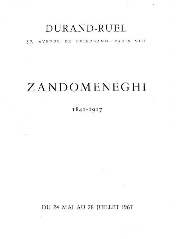 Zandomeneghi 1841-1917. Galleria Durend-Ruel - Paris, mai/juillet1967 | Immagine Gallery 2