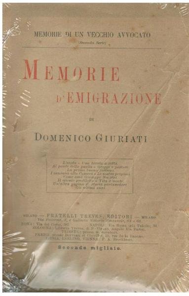 MEMORIE D'EMIGRAZIONE