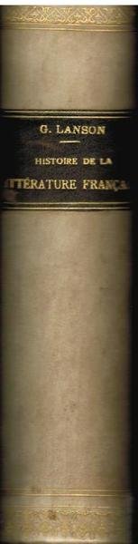 HISTORIE DE LA LITTÉRATURE FRANÇAISE