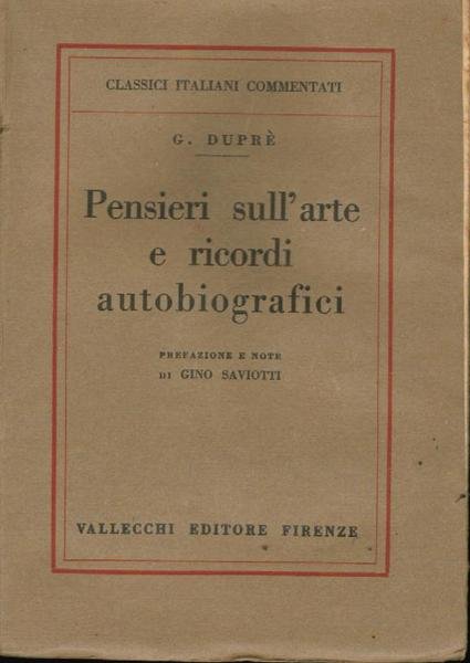 Pensieri sull' arte e ricordi autobiografici,