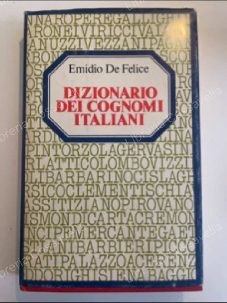 Dizionario dei cognomi italiani | Immagine principale