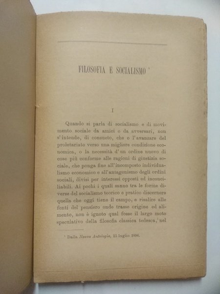 IL SOCIALISMO E IL PENSIERO MODERNO SAGGI.