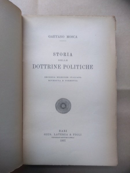 STORIA DELLE DOTTRINE POLITICHE.