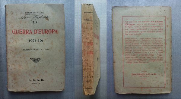 LA GUERRA D'EUROPA (1921-23). Romanzo delle nazioni.