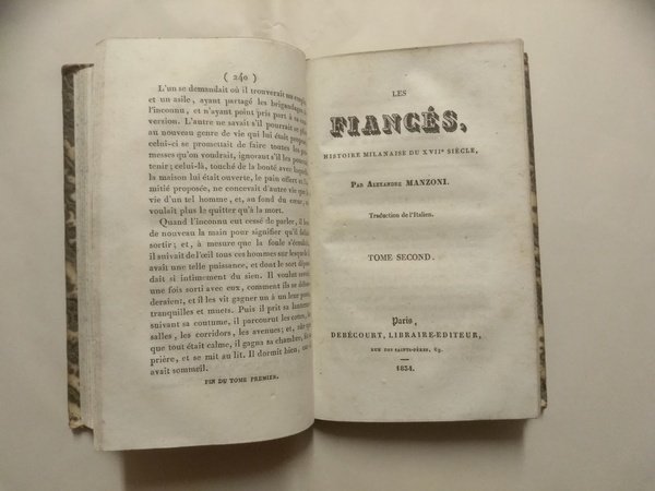 LES FIANCES., histoire milanaise du XVII siècle.