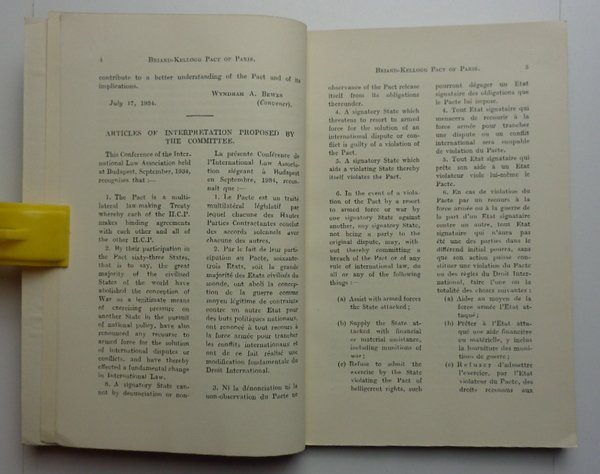 Briand-Kellogg Pact of Paris (August 27, 1928). Articles of Interpretation …