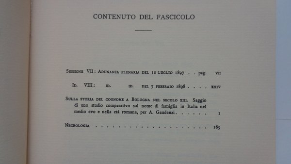 Sulla storia del cognome a Bologna nel secolo XIII