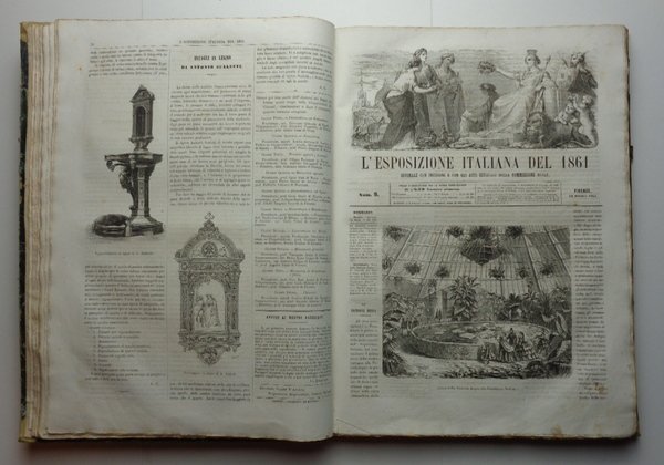 LA ESPOSIZIONE ITALIANA DEL 1861. Giornale con 190 incisioni e …