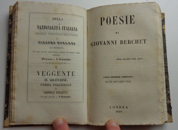 VOCI DELL'ANIMA. Seguito da: POESIE. Unica edizione completa con altre …