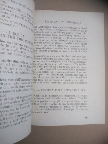 IL PROGRAMMA DELLA DEMOCRAZIA CRISTIANA PER LA NUOVA COSTITUZIONE.