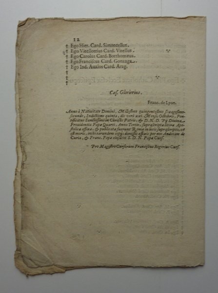 BULLA SUPER REFORMATIONE CONCLAVIS in electione Romani Pontificis.