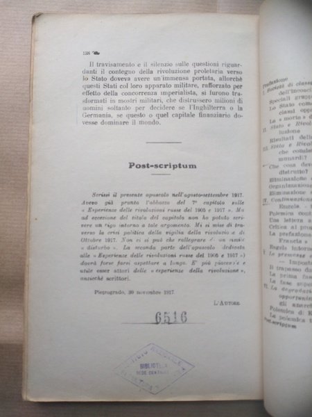 STATO E RIVOLUZIONE (ex libris Istituto Nazionale di Cultura Fascista).