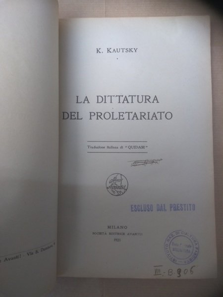 LA DITTATURA DEL PROLETARIATO.