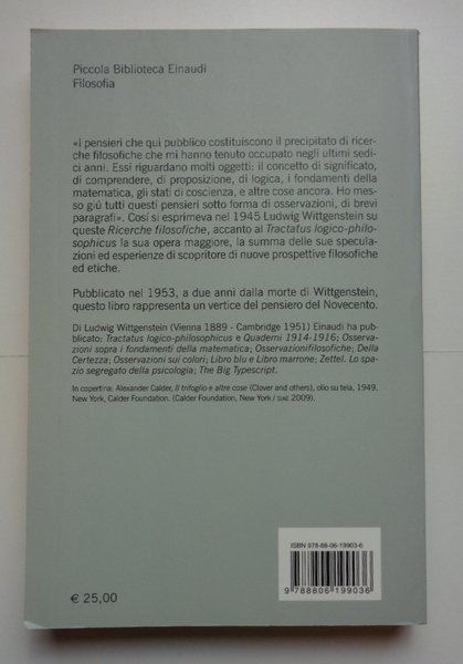 RICERCHE FILOSOFICHE. Edizione italiana a cura di Mario Trinchero.