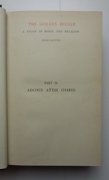 ADONIS, ATTIS, OSIRIS. Studies in the history of oriental religion.