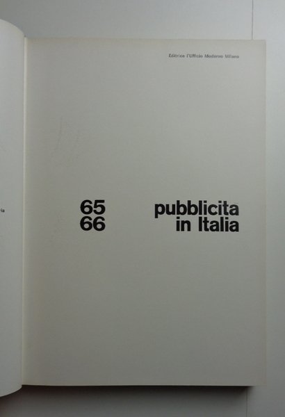 PUBBLICITÀ IN ITALIA. 1965/1966.