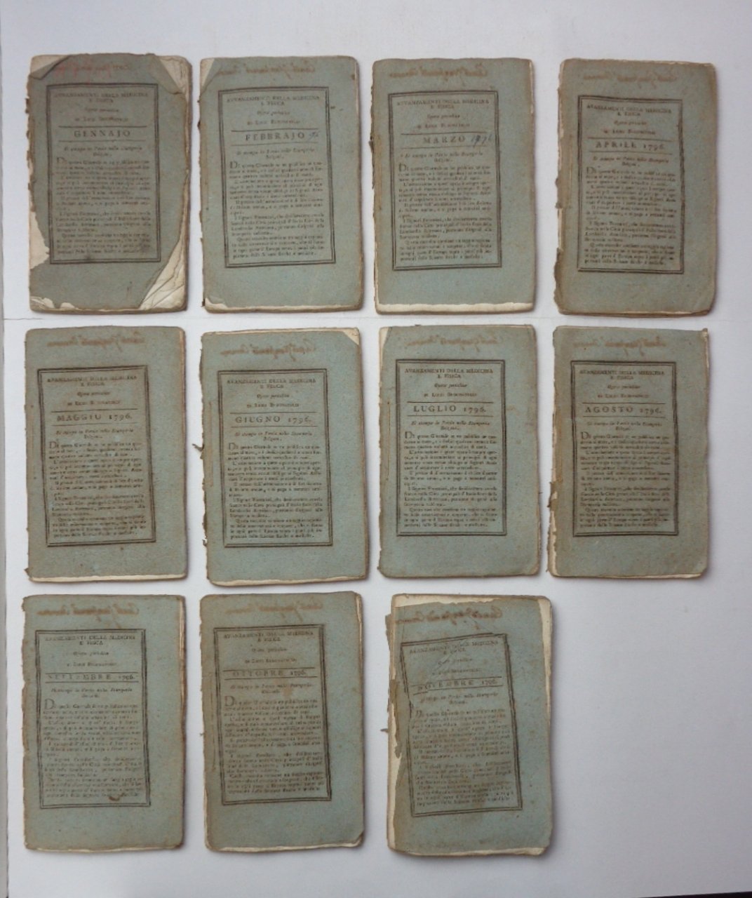 AVANZAMENTI DELLA MEDICINA E DELLA FISICA. Opera periodica di L. …