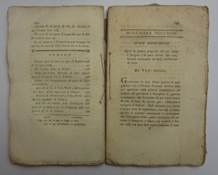 AVANZAMENTI DELLA MEDICINA E DELLA FISICA. Opera periodica di L. …