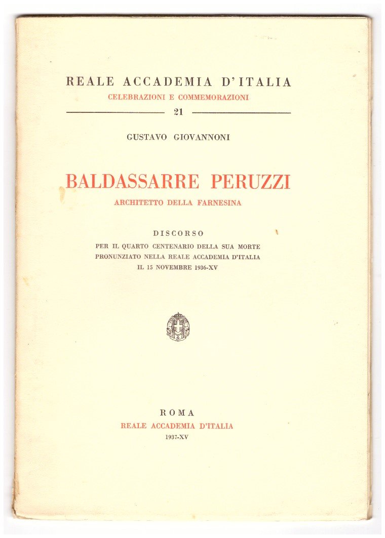 BALDASSARRE PERUZZI, ARCHITETTO DELLA FARNESINA.