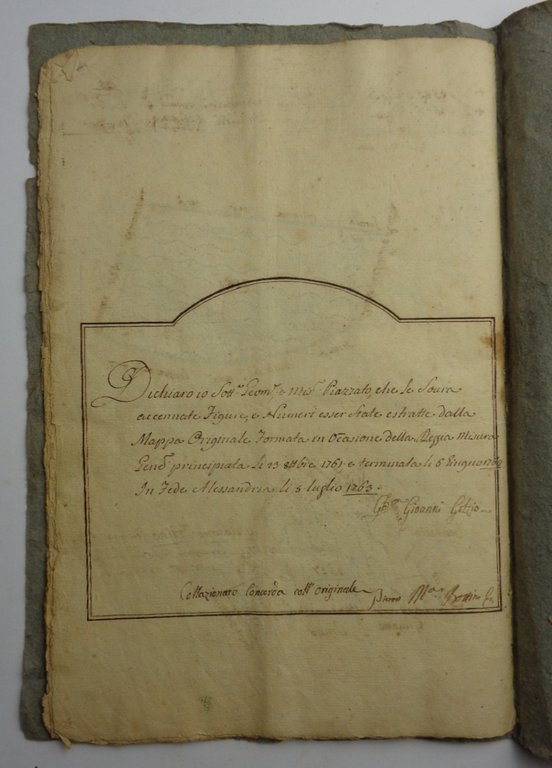 CABREO DI PROPRIETÀ IN PECETTO di Valenza. 1762.