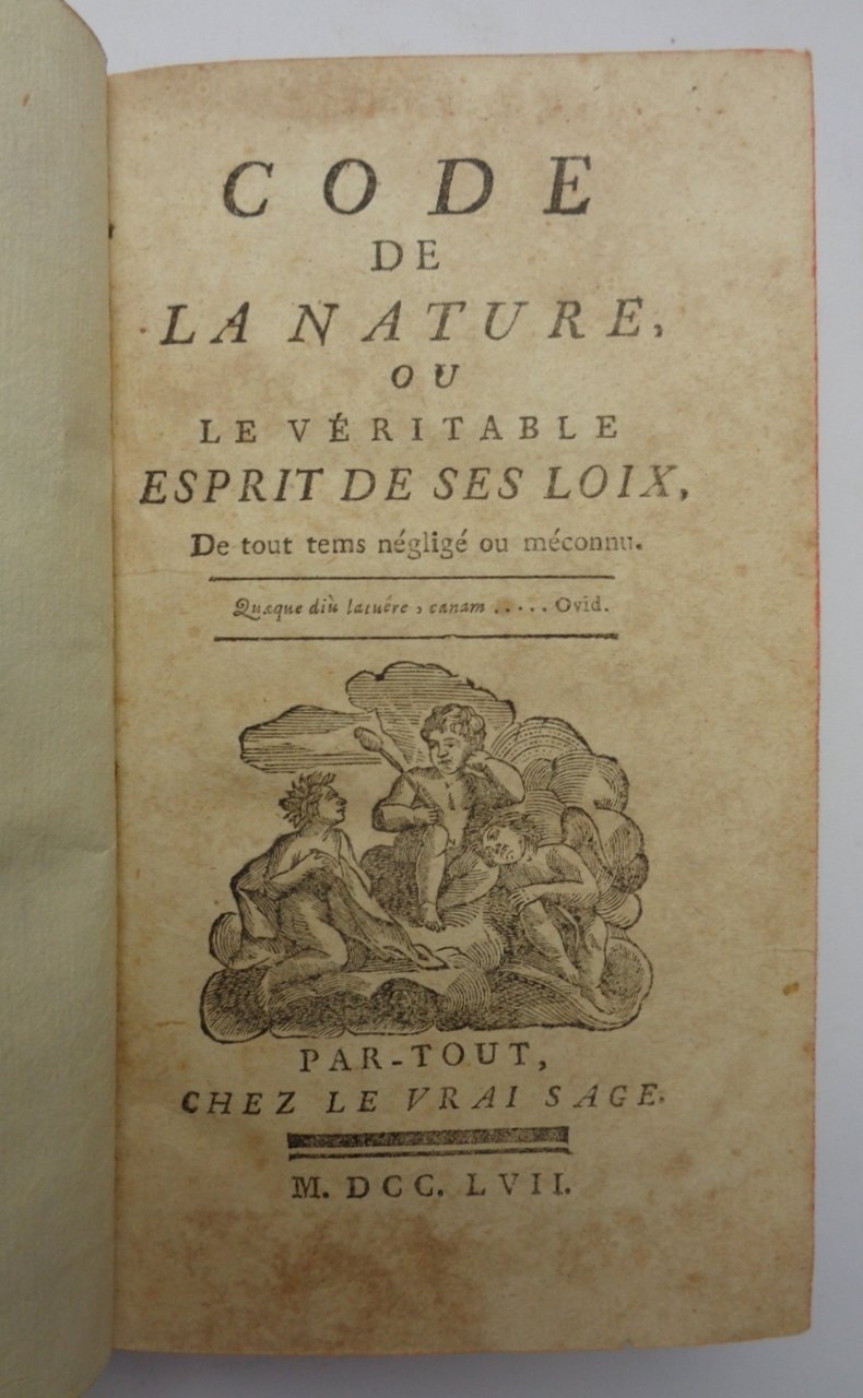 CODE DE LA NATURE, ou le veritable esprit de ses …