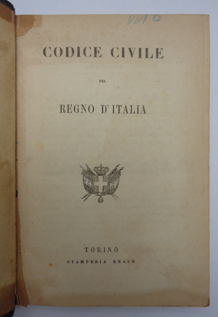 CODICE CIVILE DEL REGNO D'ITALIA.