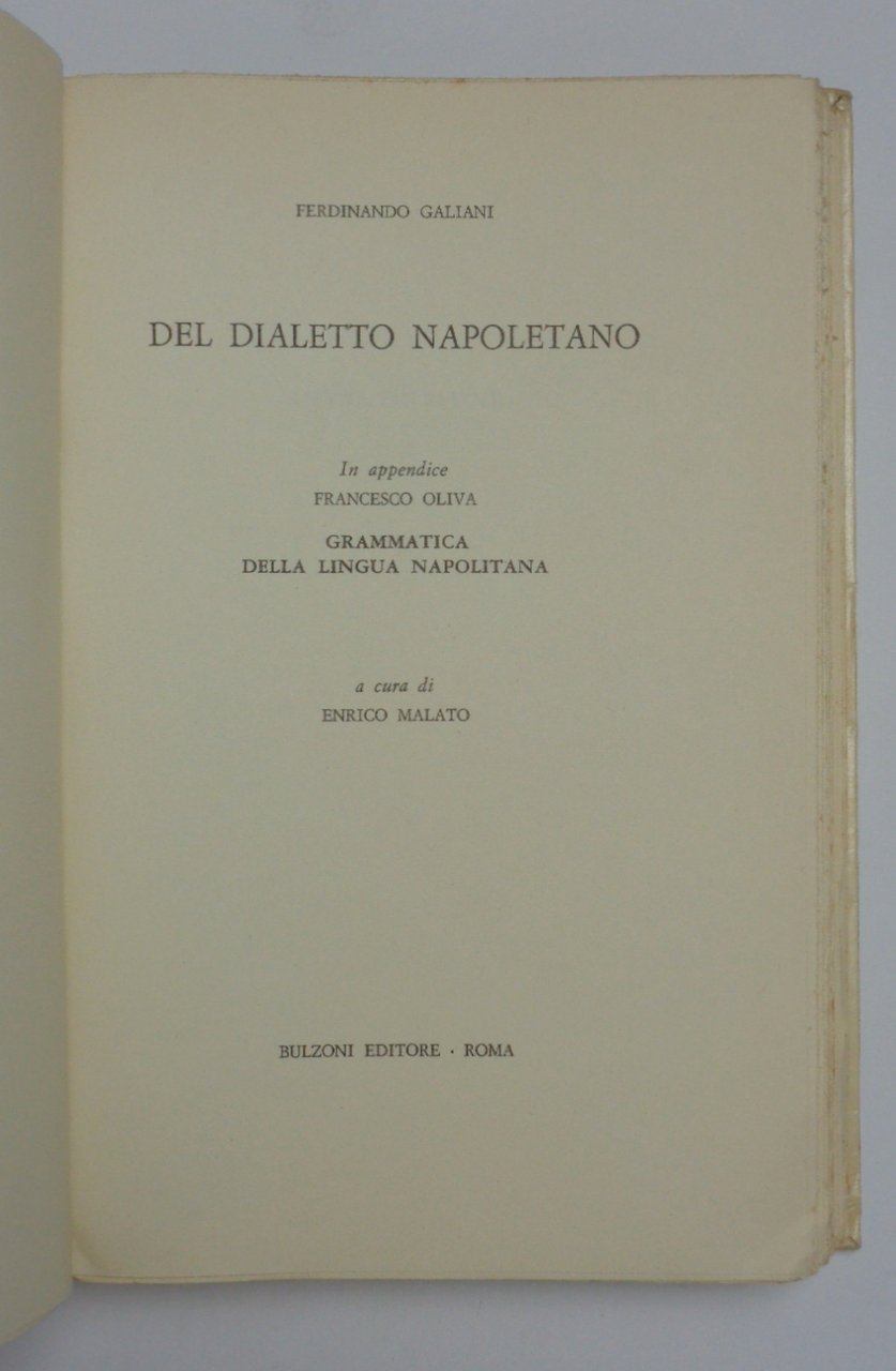 Del dialetto napoletano