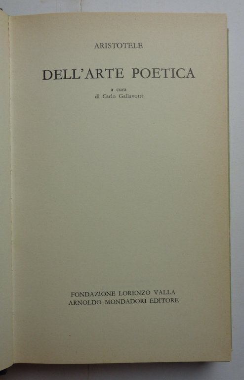 DELL'ARTE POETICA.