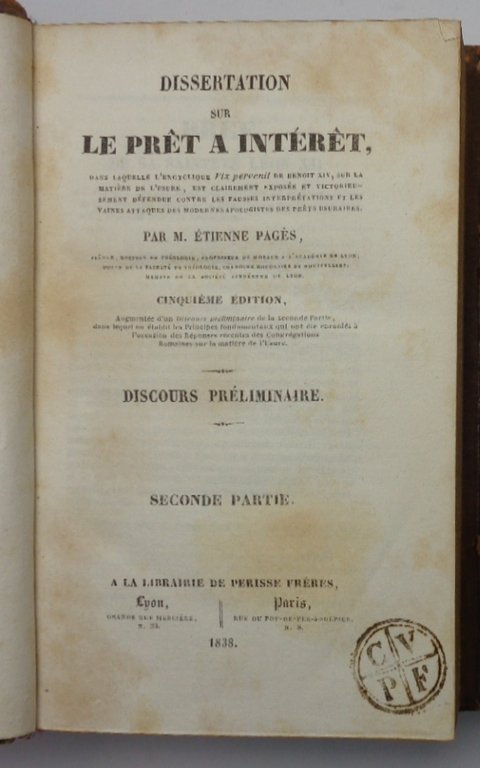DISSERTATION SUR LE PRET A INTÉRÉT.
